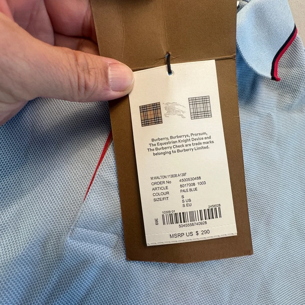 Burberry Light Blue Polo Shirt - Picture 4 of 4
